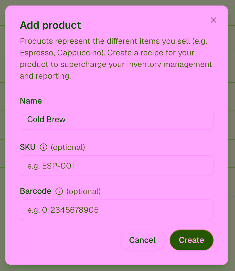 Add product form