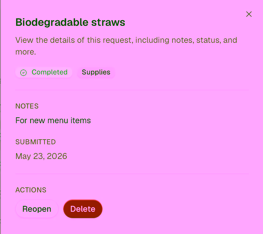 Approve/decline actions