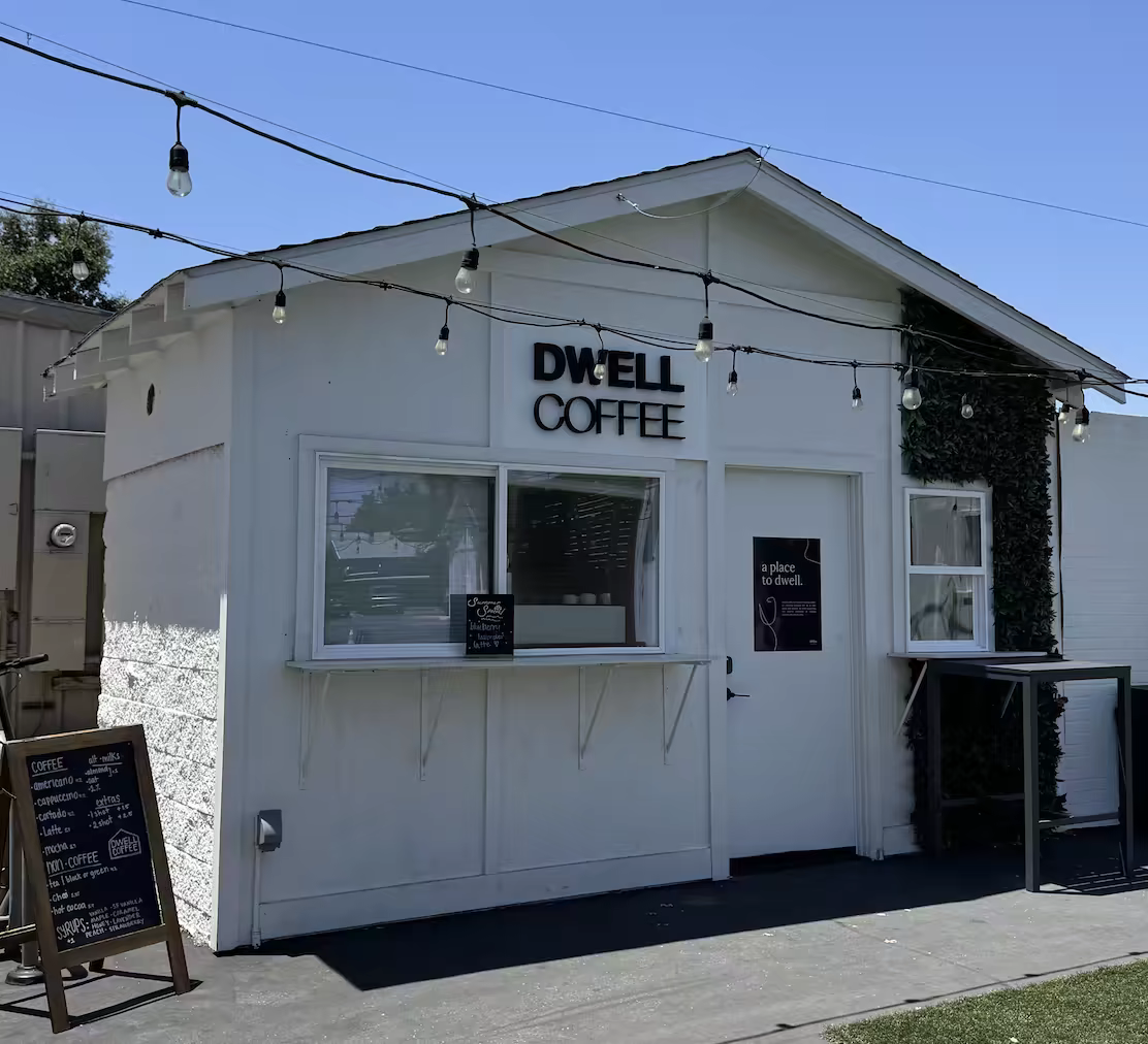 The Dwell Coffee counter inside the church lobby