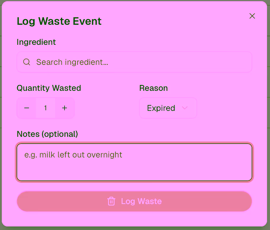 Log waste form